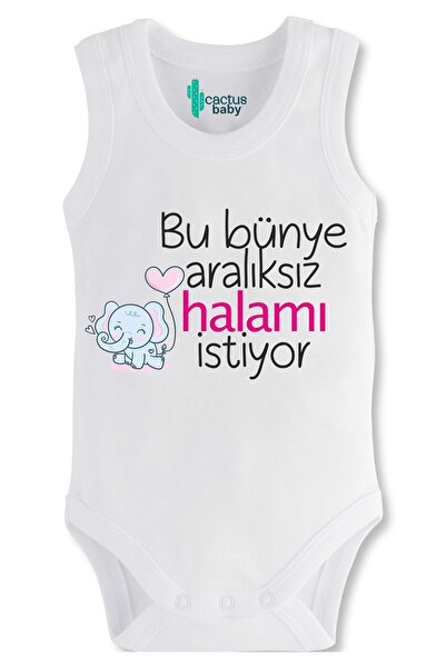 CACTUS COLLECTION Cactus Baby Still Written Baby Sleeveless Printed Cotton Wh...