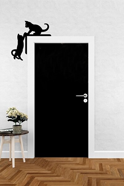 Ensa Design زخرفة باب القطط المشاغب ديكور خشبي - زخرفة الباب - الجانب الأيسر ...