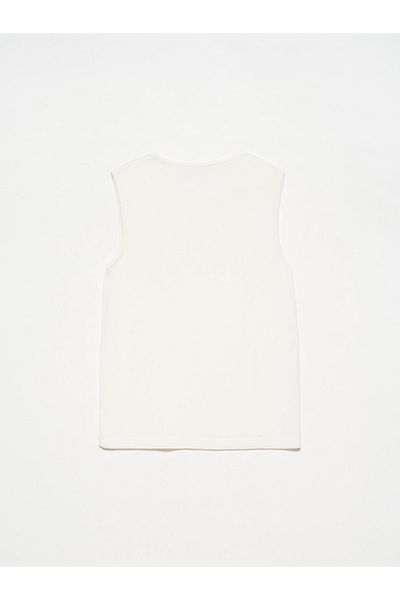 Dilvin 10402 Blouse with Turned Shoulders and Dropped Front-ecru