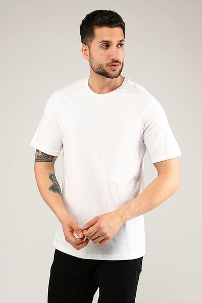 Uniprom Men's T-Shirt Crew Neck 100% Cotton White