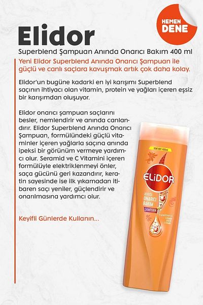 Elidor Superblend 400 Ml Instant Repair Shampoo Care