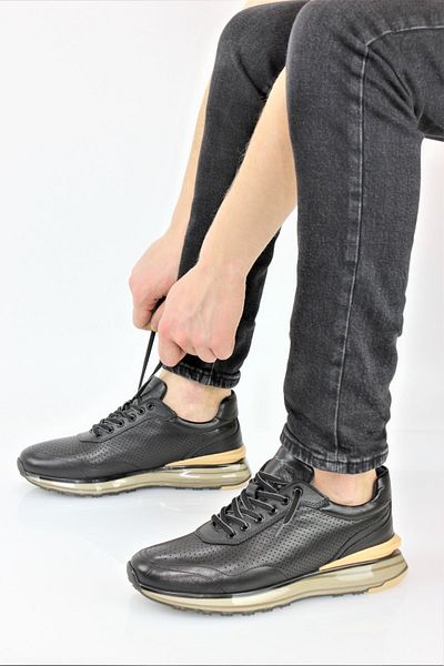 MARCOMEN Men's Genuine Leather Air Foam Sole Summer Sneaker Shoes