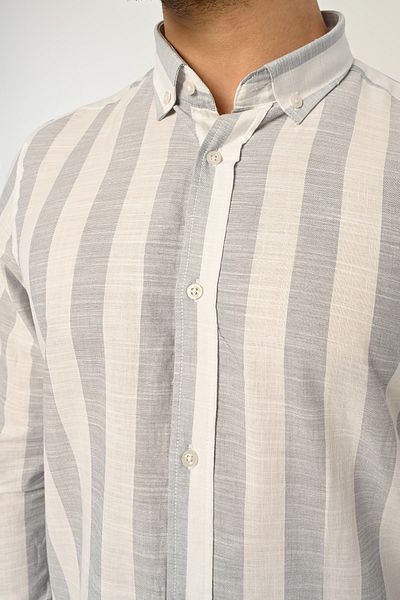Piola Club Ριγέ Slim Fit Λινό Πουκάμισο