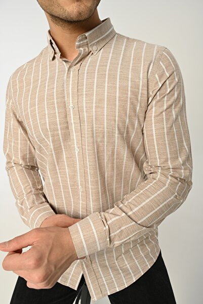 Piola Club قميص رجالي مخطط بقصة ضيقة