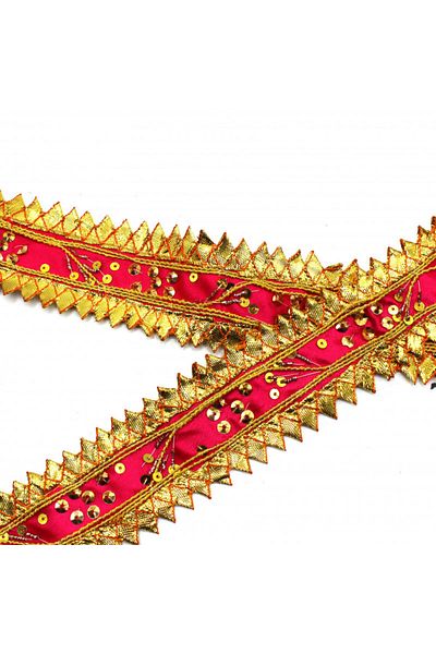 Turgut Brode Indian Handwork Stripe Elegant Sequin Gold-red