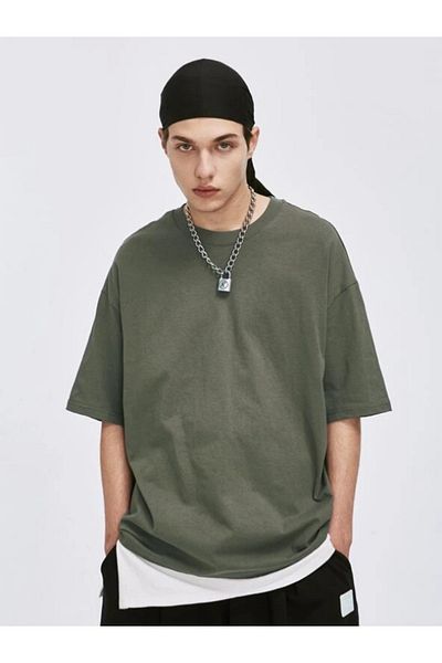CERENCE AKÇA OKULCUNUZ Unisex Oversize Unprinted Oldschool T-shirt