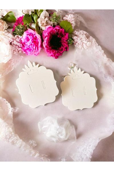 t tuğset etiket 25 Pieces 11x9 Cm Clip Buckle Bijouterie Accessory Label - WHITE-t480