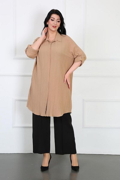 By Alba Collection Women's Mink Wrap Fabric Large Size Tunic