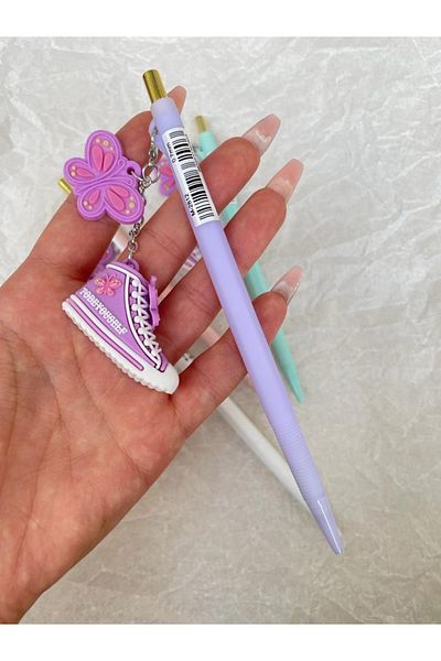 Planet Butik Purple Shoes and Butterfly Figured Versatil Pencil Purple