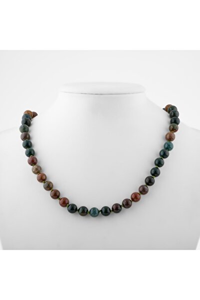 Haremi Hint Akiği 8 Mm Düğümlü Doğal Taş Kolye