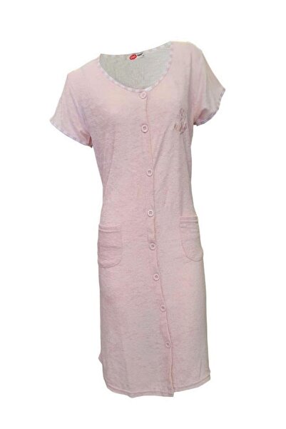 Ciciten 23004 Düğmeli Kısa Kol Havlu Elbise Plaj Elbisesi