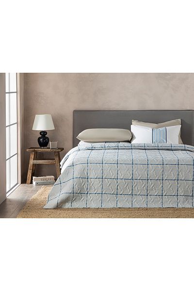 English Home غطاء متعدد الأغراض مزدوج من Ocean Plaid مقاس 200x220 سم باللون الأزرق