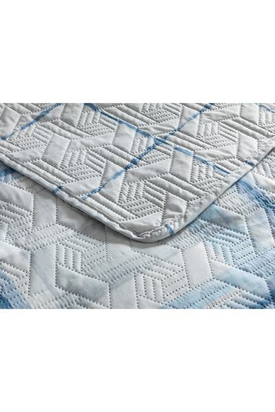 English Home Ocean Plaid Çift Kişilik Çok Amaçlı Örtü 200x220 Cm Mavi