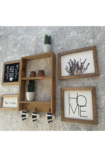 woodhomeworks Gerçek Ahşap Mutfak Dekor Tablo 5 Parça