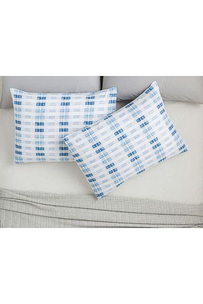 English Home Modern Square Easy-Iron 2-Piece Pillow Case 50x70 Cm Blue