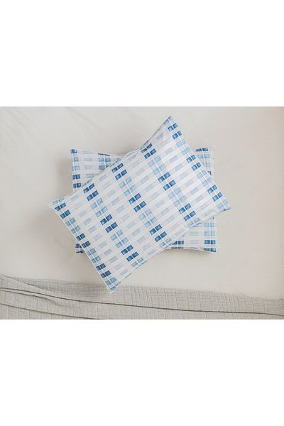 English Home Modern Square Easy-Iron 2-Piece Pillow Case 50x70 Cm Blue