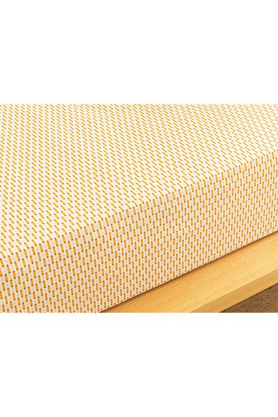 English Home Diamond Stripe Easy-Iron Double Elastic Sheet 160x200 Cm Yellow