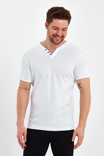 UOMOPARK Μπλουζάκι με κοντό μανίκι με γιακά