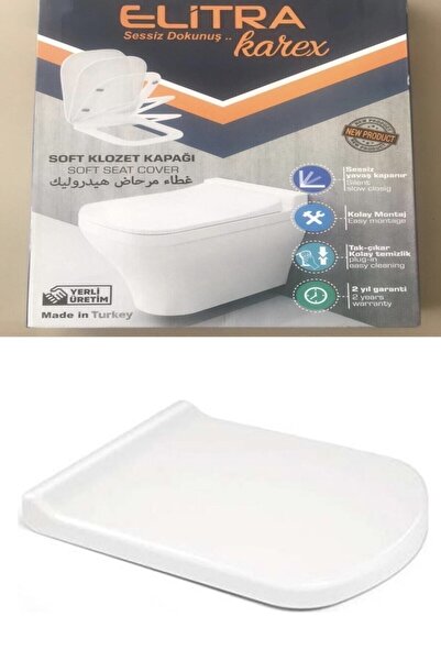LaMiaSeta Elitra Karex Klozet Kapağı Kare Model Kare Klozetler Için Üstten Sı...