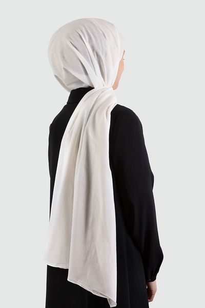 Vissona Γυναικείο σάλι από οργανικό 100% βαμβάκι σε ανοιχτό λευκό