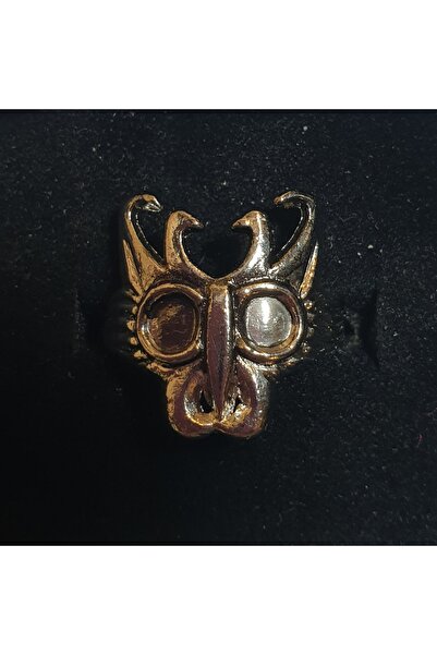 Ororabutik Gümüş Renk Gotik Fairygrunge Kartal Figürlü Maske Figürlü Yüzük-öl...