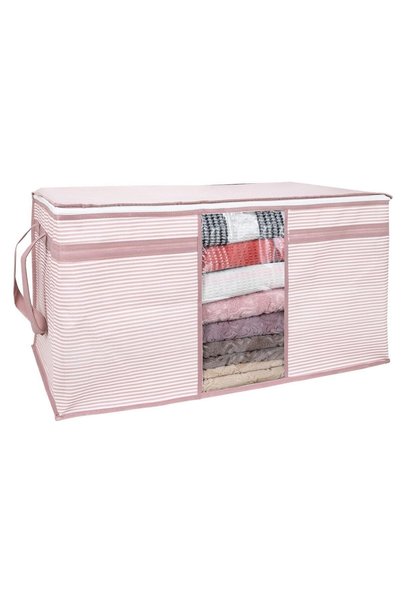 ALAS Multi-Purpose Sweater Storage Organizer with Window Pink Striped Single ...