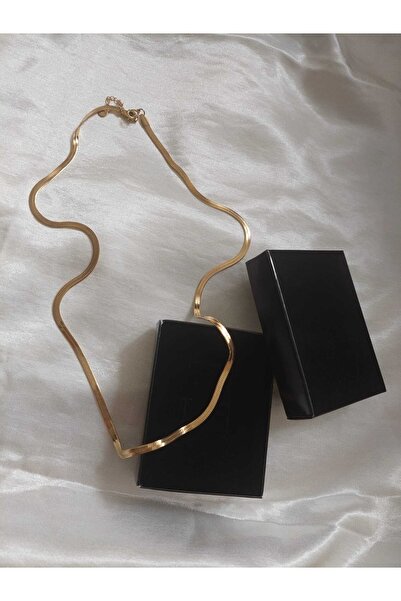 SHEWRA Gold Flat Italian Chain 60 Cm