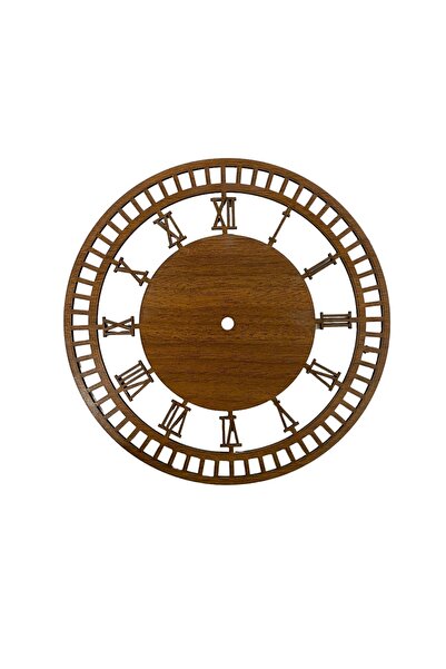 aladepo Дървен макраме макара за часовник с римски цифри Орех 20 см