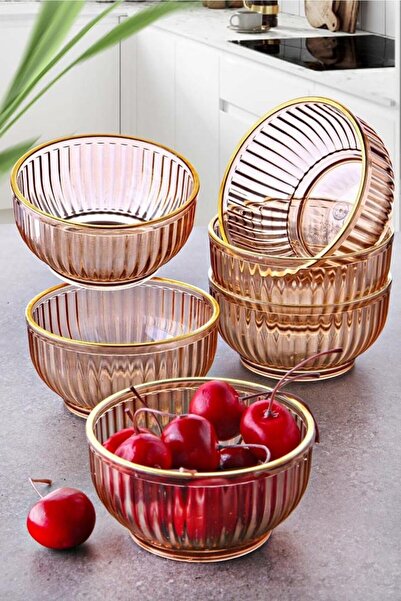 Queen’s Kitchen 6 bol și bol pentru gustări de lux din acril aurit, care nu p...