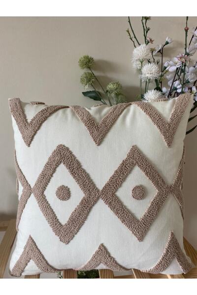 Punch Atolyem Atoyesii Geometrik Desenli Kırlent Kılıfı El Işlemesi 1 Adet (4...