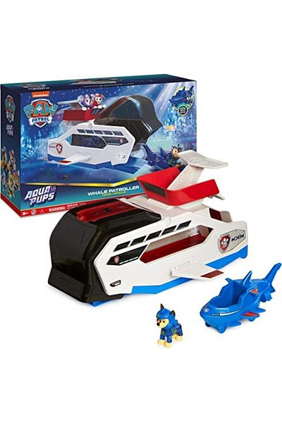 PAW PATROL Aqua Pups Whale Patrol Ship and Chase Figure Play Set