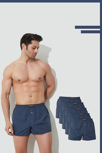 lux tornado Men's Poplin Boxer 5 Pack Mixed Pattern