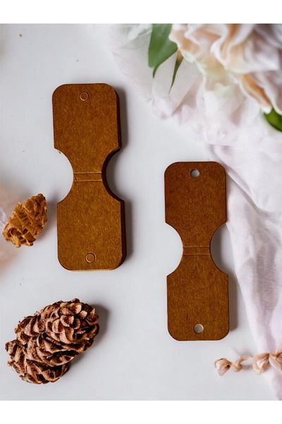 t tuğset etiket 25 Pieces of Rubber Buckle Card - Necklace and Bracelet Tag - Kraft T478