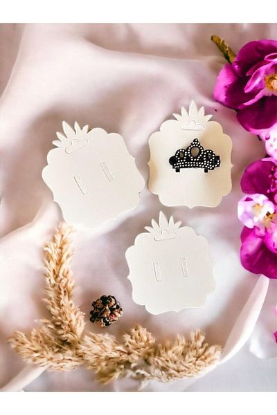 t tuğset etiket 25 Pieces 11x9 Cm Clip Buckle Bijouterie Accessory Label - WHITE-t480