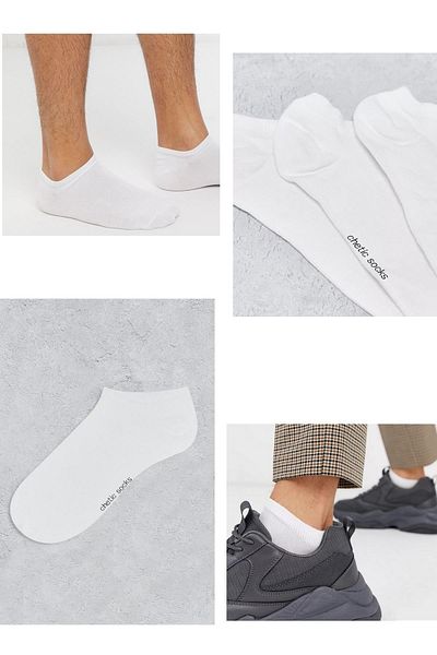 chetic White Seamless Cotton 3 Pieces Men's Booties Socks Set