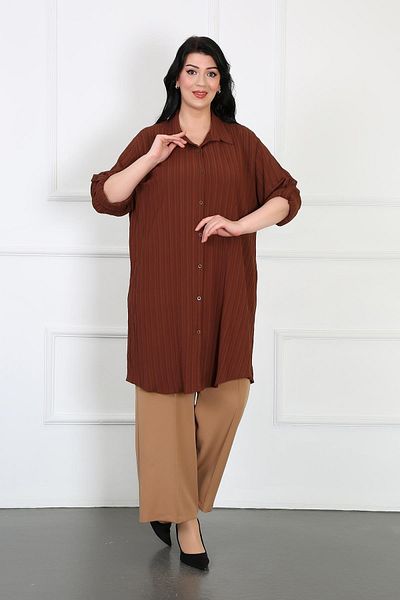 By Alba Collection Women's Wrapped Fabric Large Size Tunic