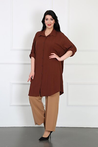 By Alba Collection Γυναικείο Τυλιγμένο Ύφασμα Plus Size τουνίκ