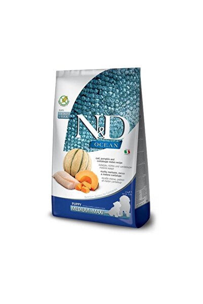 N&D Nd Ocean Tahılsız Medium Maxi Puppy 12kg Morina Balıklı Bal Kabaklı Kavunlu Yavru Köpek Maması