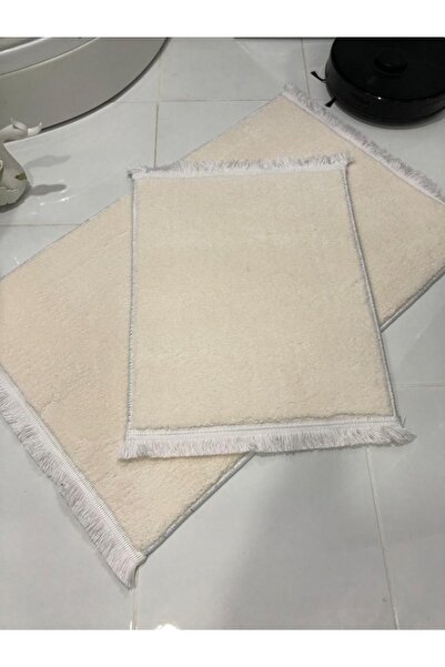 MBA Peluş Post Banyo Paspas Takımı Ikili Saçaklı Makinada Yıkanabilir