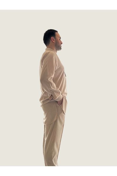 Beratnur Beige Luxury Men's Afghan Suit