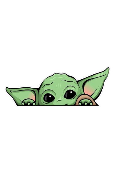 esticker 16 X 6 Cm Yoda Sticker Araba Laptop Motor Oto Sticker