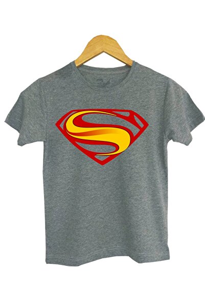 Raf Coll Tricou tricotat cu maneca scurta pentru copii Superman imprimat digital