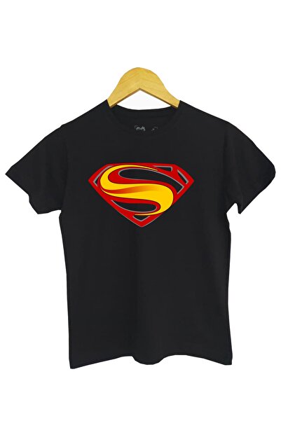 Raf Coll Tricou tricotat cu maneca scurta pentru copii Superman imprimat digital