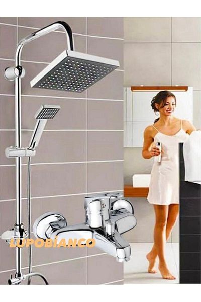 MOONSHOP 3-Piece Shower Set Shower Robot Bath Faucet Sink Faucet