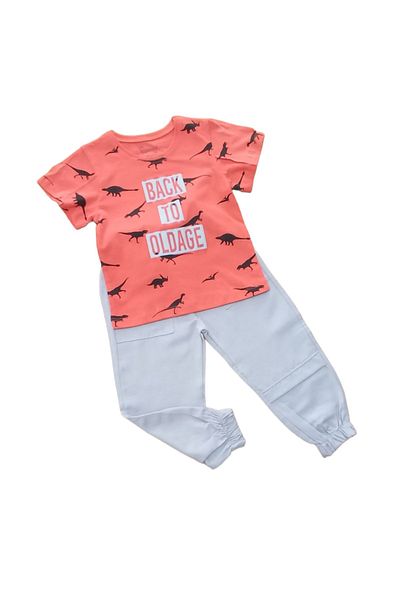 Snoop Kids Children's 2-Piece Set - Elastic Waist and Legs, Double Pocket Trousers, Printed T-shirt 100% Cotton