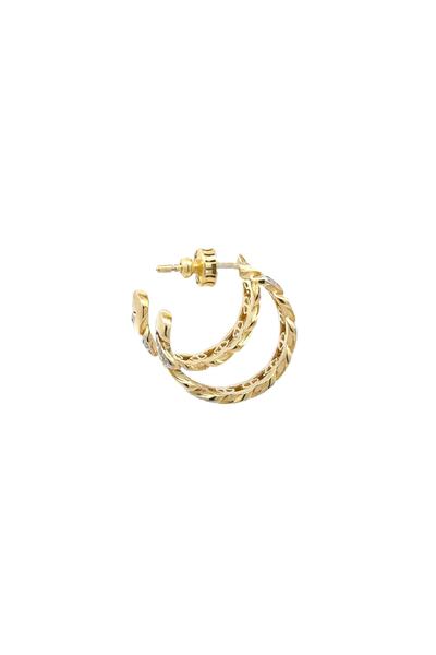 Altınöz Mücevherat Taşlı Gurmet Model Yarım Halka Yeşil Altın Küpe