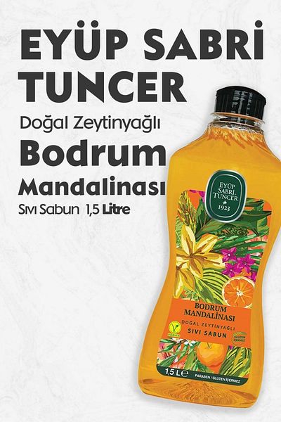 Eyüp Sabri Tuncer Bodrum Tangerine Natural Olive Oil Liquid Soap 1500 Ml