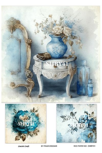 LİNEART La-shby41 Model Brass Decopage Paper