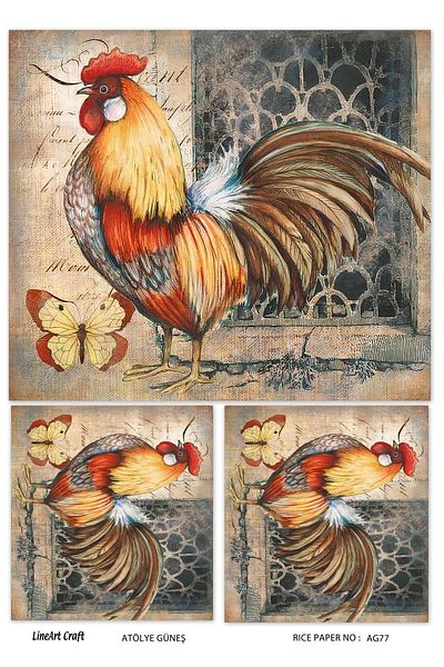 LİNEART Brass Decopage Paper La-ag77
