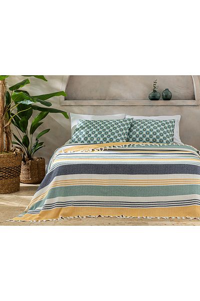 English Home Elvin Woven Single Bedspread 160x240 Cm Dark Blue